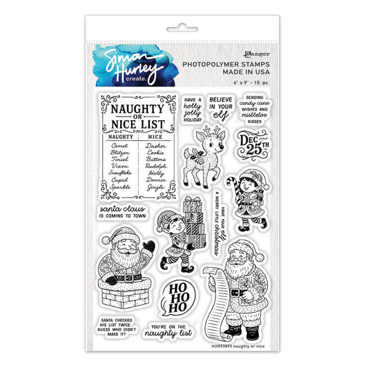 Simon Hurley create. Photopolymer Stamp - Naughty and Nice Stamps Simon Hurley 