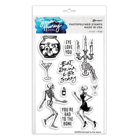 Simon Hurley create. Photopolymer Stamp - Bad to the Bone Stamps Simon Hurley 