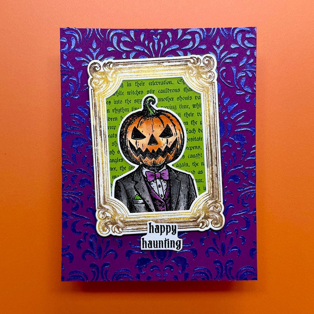 Simon Hurley create. Cling Mount Rubber Background Stamp - Gothic Script Stamps Simon Hurley 
