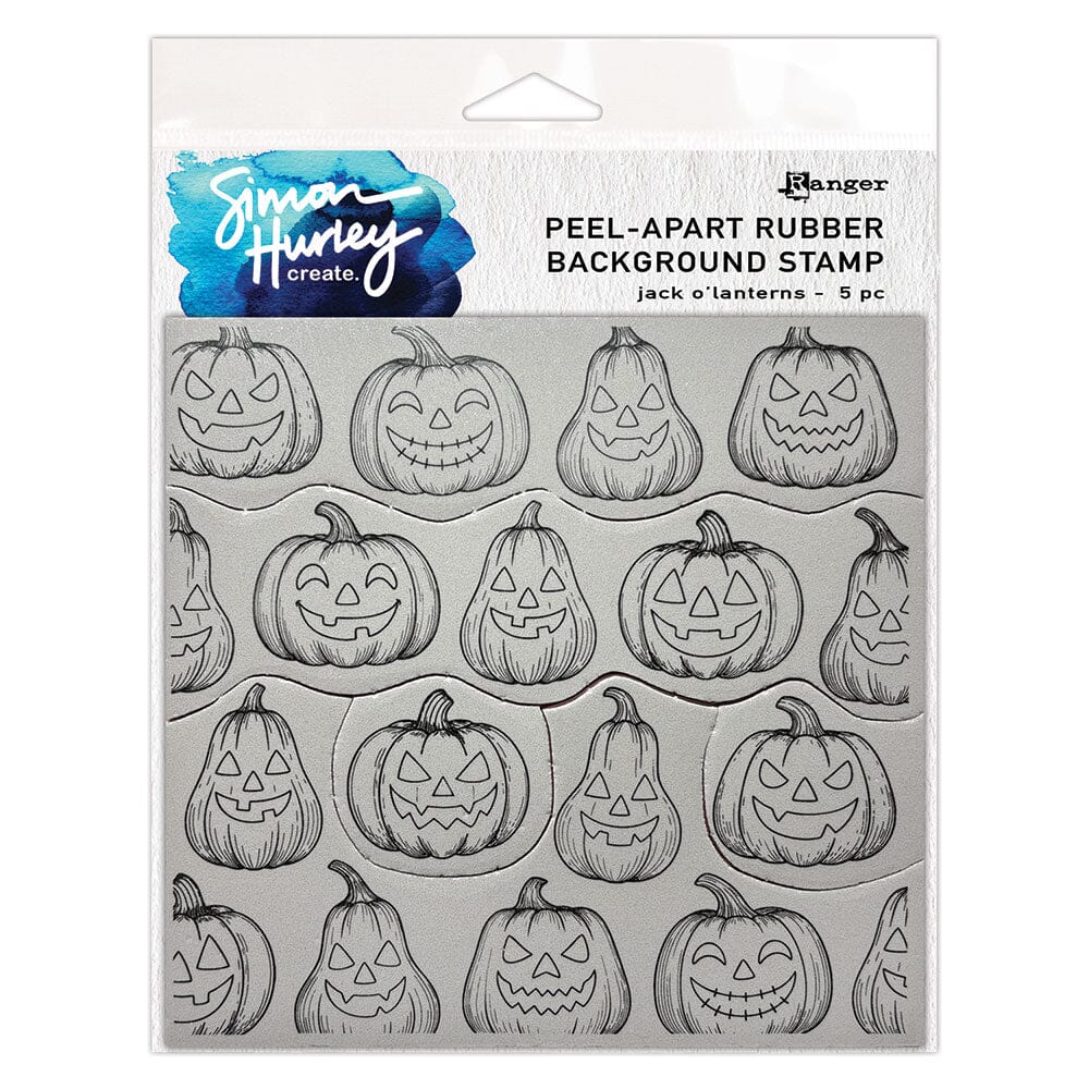 Simon Hurley create. Peel-Apart Rubber Background Stamp - Jack O' Lanterns Stamps Simon Hurley 
