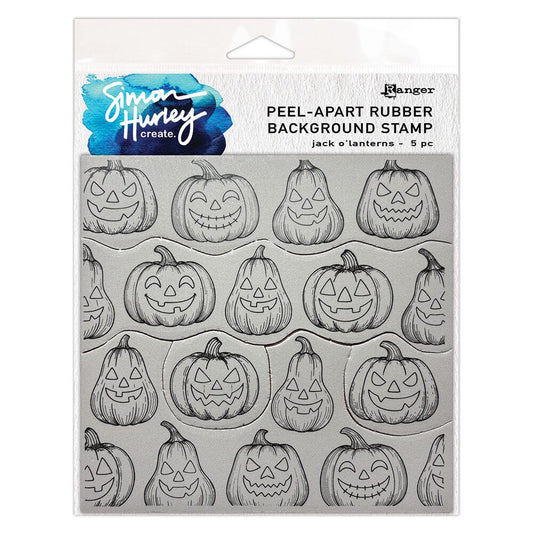 Simon Hurley create. Peel-Apart Rubber Background Stamp - Jack O' Lanterns Stamps Simon Hurley 
