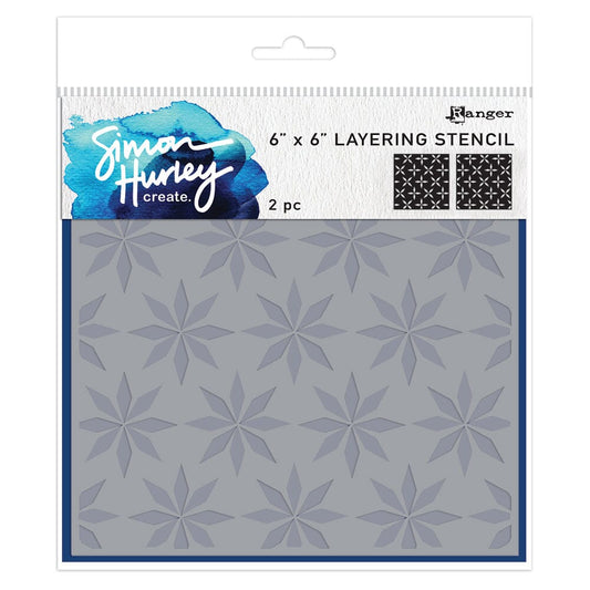 Simon Hurley create. Layering Stencil Spiral Stars, 2pcs Stencil Simon Hurley 