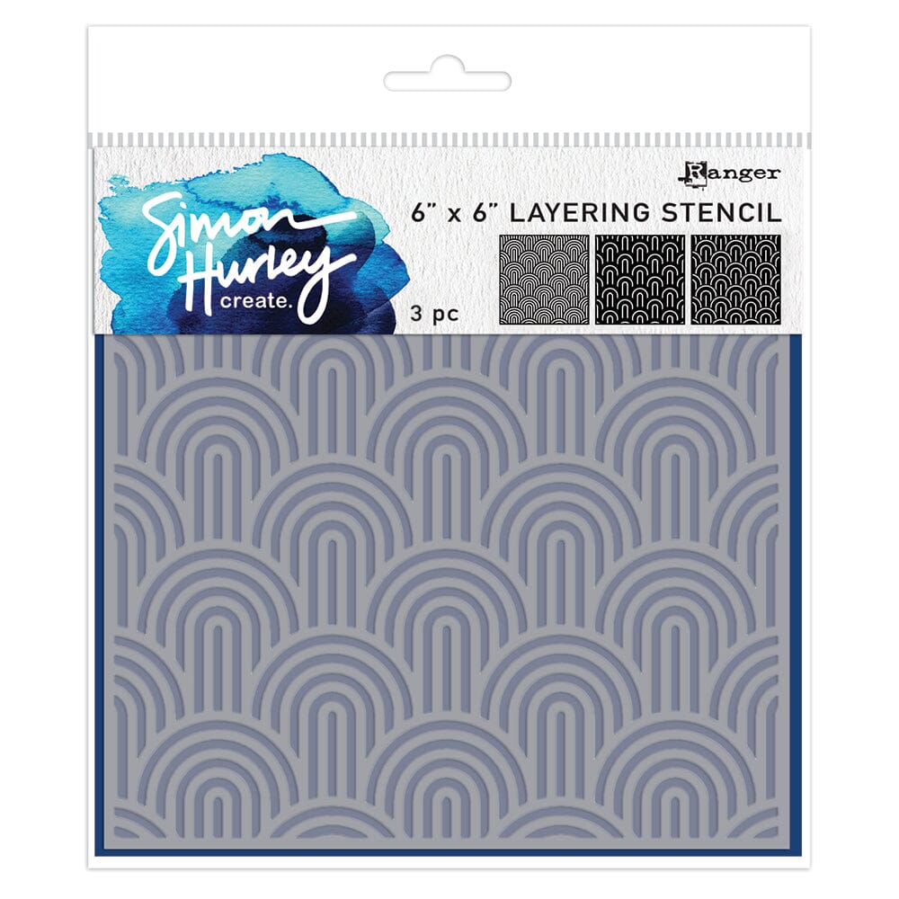 Simon Hurley create. Layering Stencil Happy Arches, 3pcs Stencil Simon Hurley 