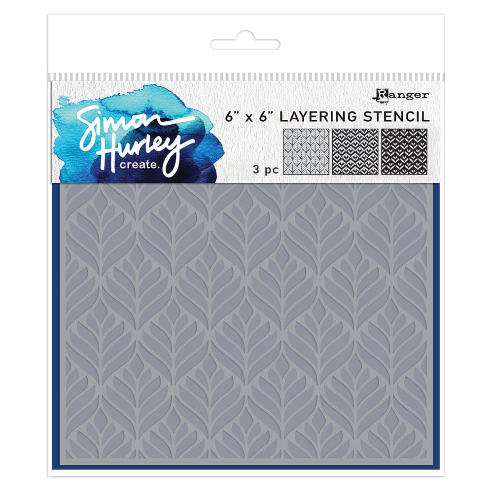 Simon Hurley create. Stencil Geo Leaves, 3pcs Stencil Simon Hurley 