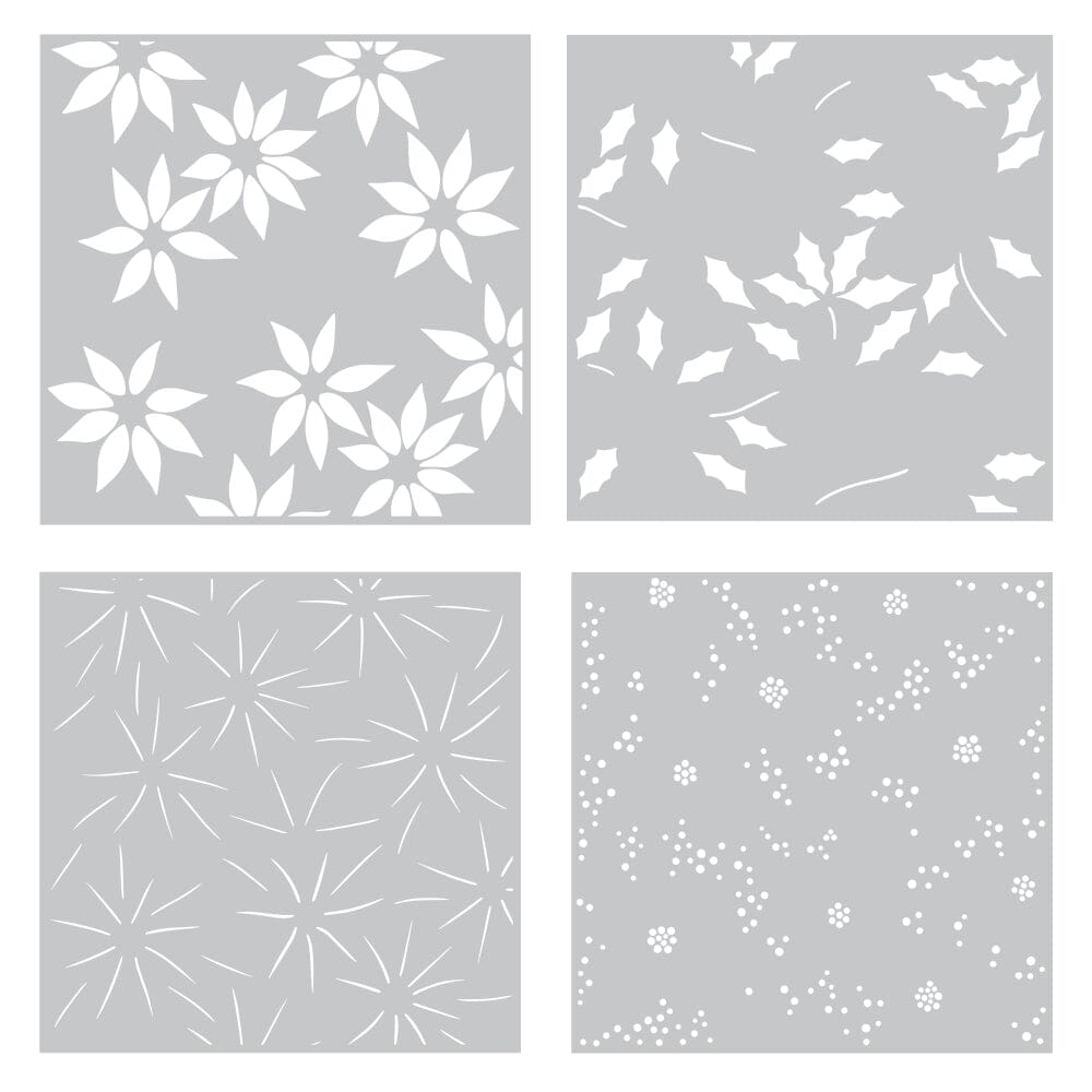 Simon Hurley create. Layering Stencil Festive Poinsettias Stencil Simon Hurley 