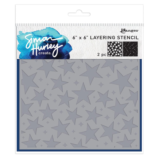 Simon Hurley create. Layering Stencil Sparkling Stars, 2pcs Stencil Simon Hurley 