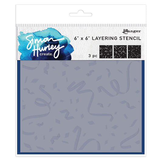 Simon Hurley create. Layering Cue the Confetti, 3pcs Stencil Simon Hurley 