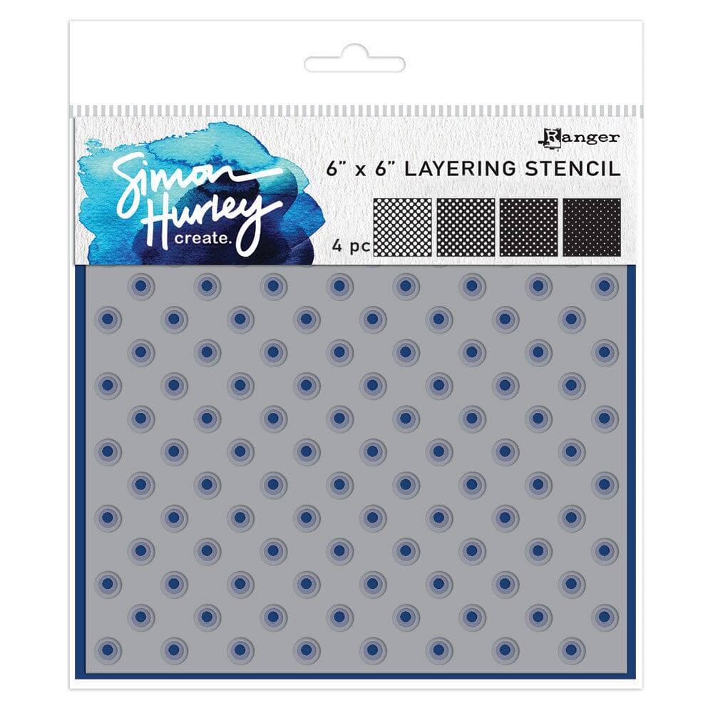 Simon Hurley create. Layering Polka Dots, 4pcs Stencil Simon Hurley 