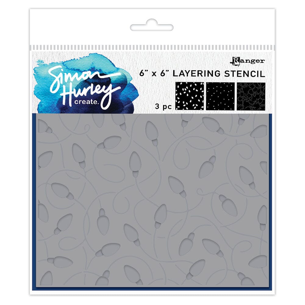 Simon Hurley create. Layering Stencil Tangled Lights, 3pcs Stencil Simon Hurley 