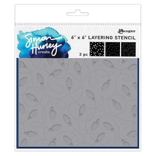 Simon Hurley create. Layering Stencil Tangled Lights, 3pcs Stencil Simon Hurley 