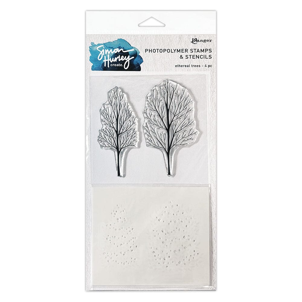 Simon Hurley create. Stamp & Stencil Set, Ethereal Trees Stamps Simon Hurley 