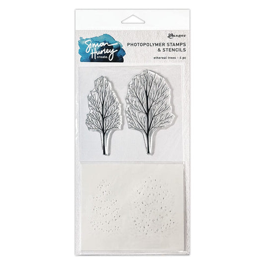 Simon Hurley create. Stamp & Stencil Set, Ethereal Trees Stamps Simon Hurley 