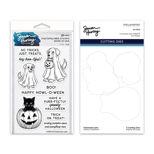 Simon Hurley create. Halloween Pets Photopolymer Stamp & Die Bundle Stamps Simon Hurley 