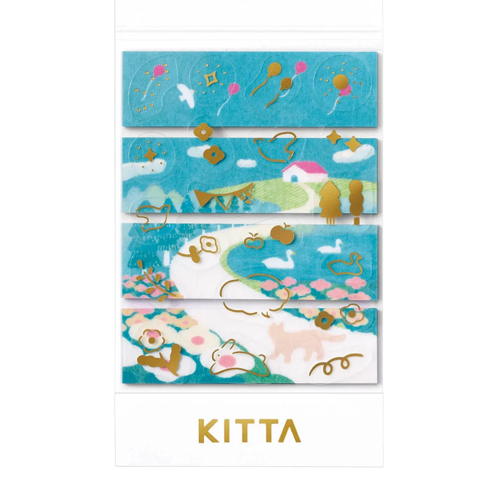 Hitotoki Kitta Washi Tape - Collage Oka (Gold Foil) Washi Tape King Jim 