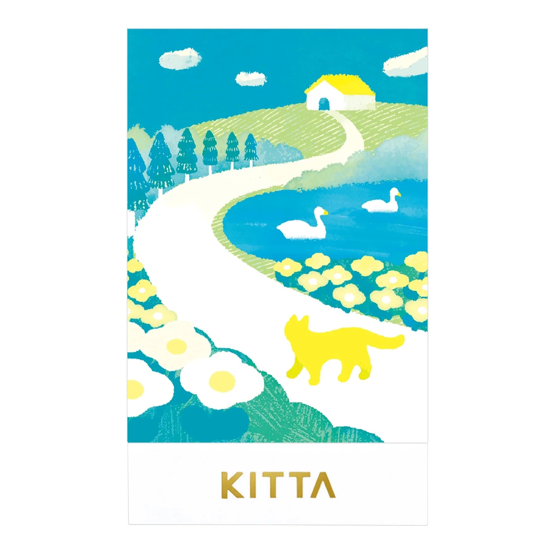 Hitotoki Kitta Washi Tape - Collage Oka (Gold Foil) Washi Tape King Jim 
