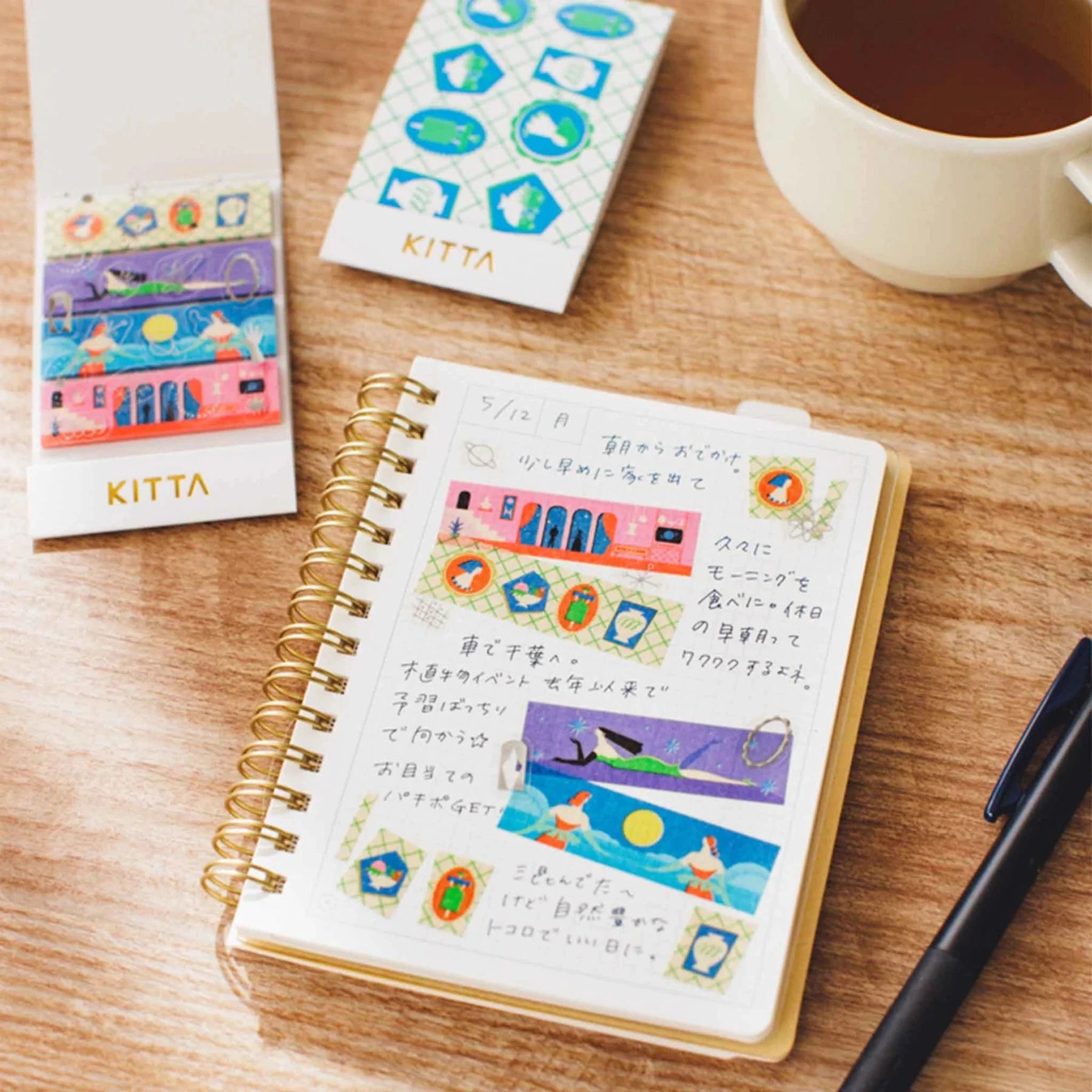 Hitotoki Kitta Washi Tape - Collage Waxy (Silver Foil) Washi Tape King Jim 