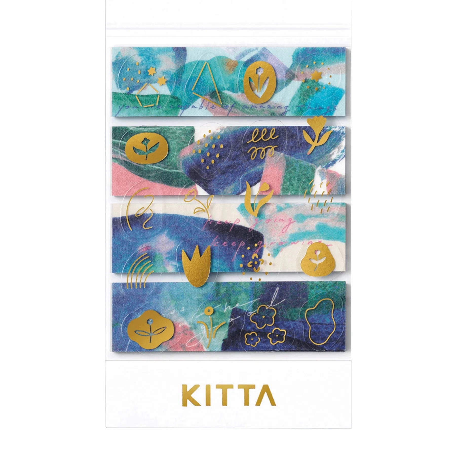 Hitotoki Kitta Washi Tape - Message (Gold Foil) Washi Tape King Jim 