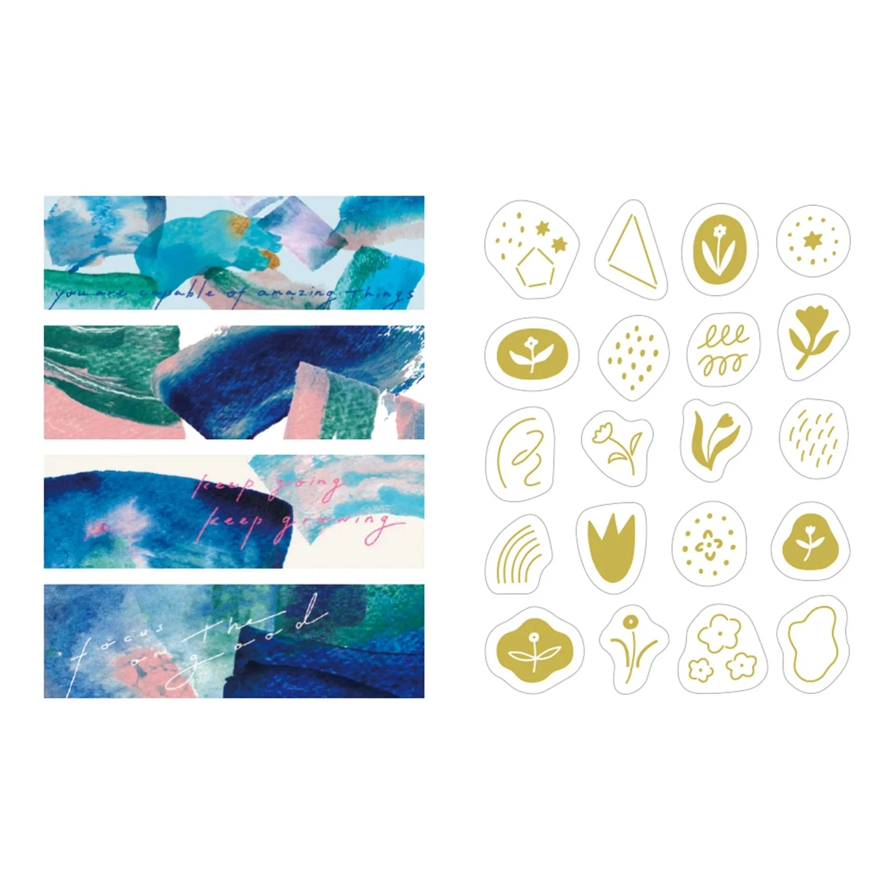 Hitotoki Kitta Washi Tape - Message (Gold Foil) Washi Tape King Jim 
