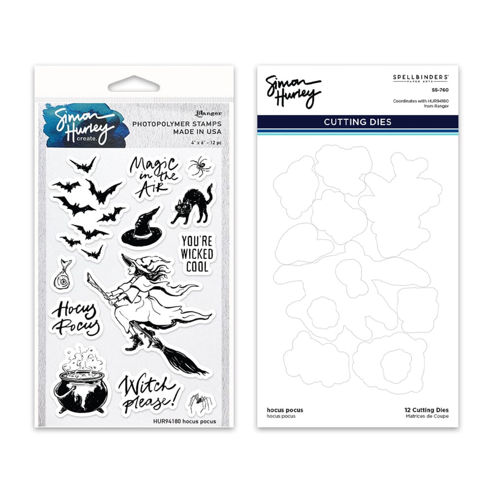 Simon Hurley create. Hocus Pocus Photopolymer Stamp & Die Bundle Stamps Simon Hurley 
