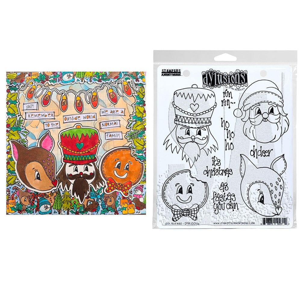Dylusions Stampers Anonymous Cling Mount Stamp Jolly Friends Stamps Dylusions 