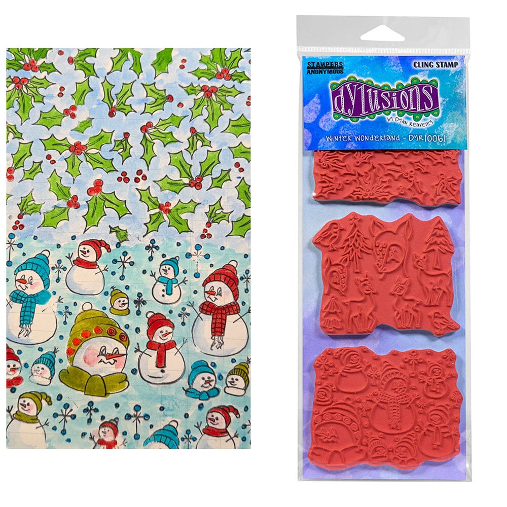 Dylusions Stampers Anonymous Cling Mount Stamp Winter Wonderland Stamps Dylusions 