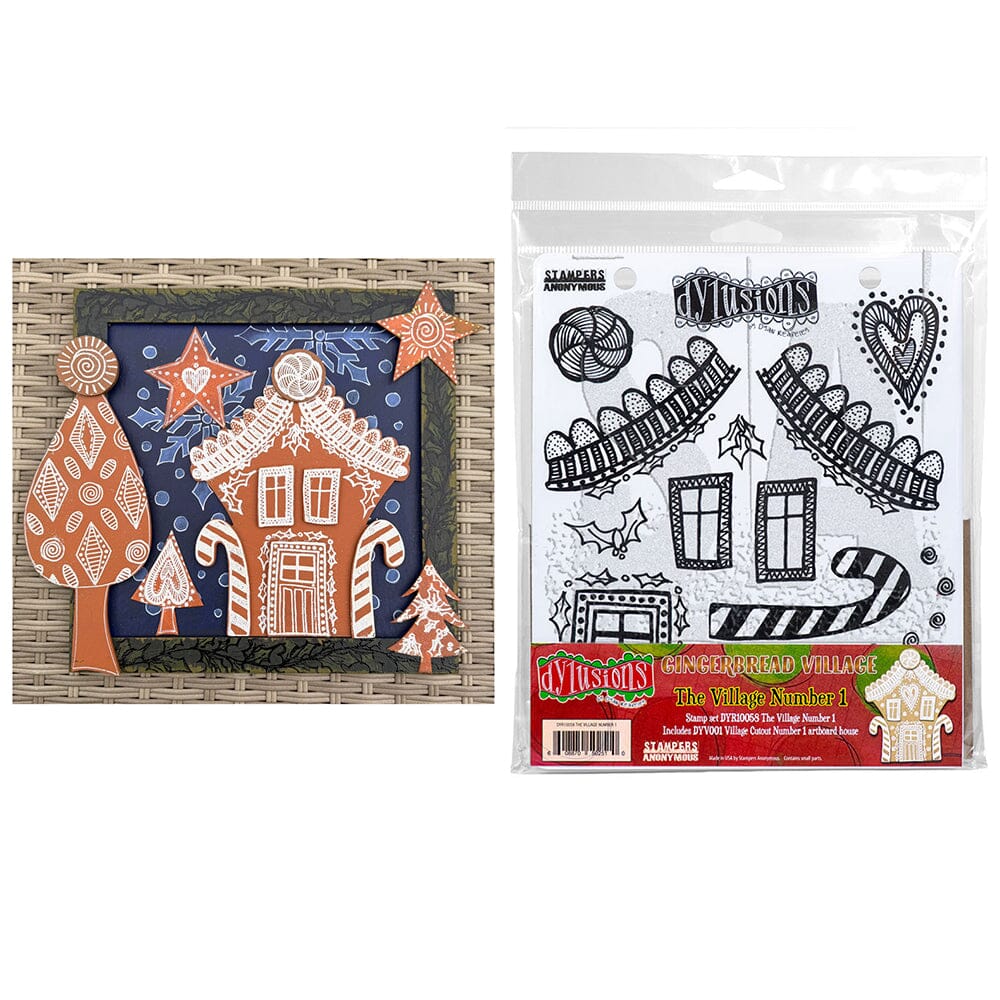 Dylusions Stampers Anonymous Cling Mount Stamp The Village Number 1 Stamps Dylusions 