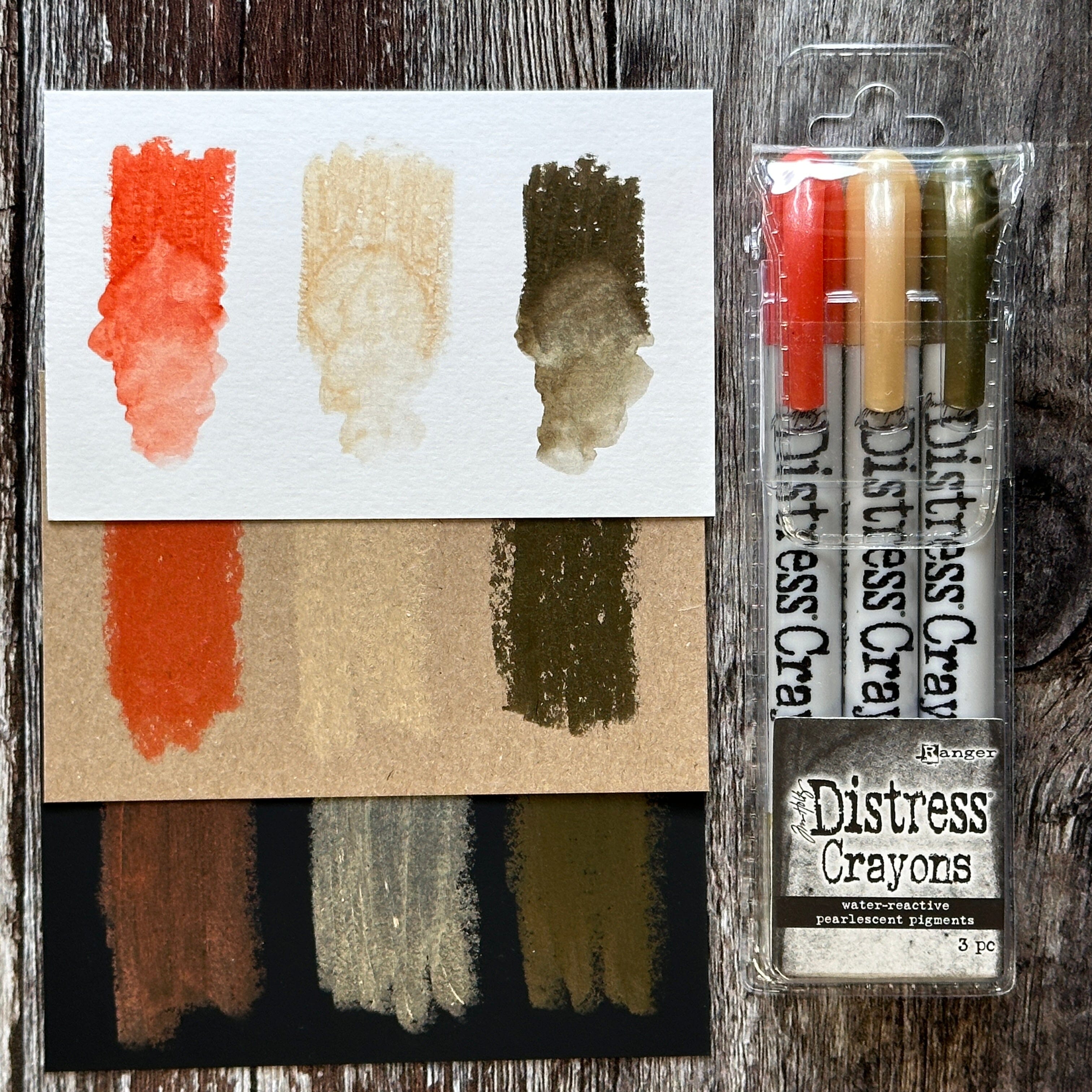 Tim Holtz Distress® Halloween Pearlescent Crayon Set #5 Kits Distress 