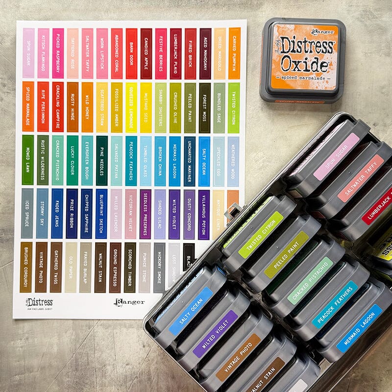 Tim Holtz Distress® Ink Pad Label Sheet- White Printing Surfaces Distress 