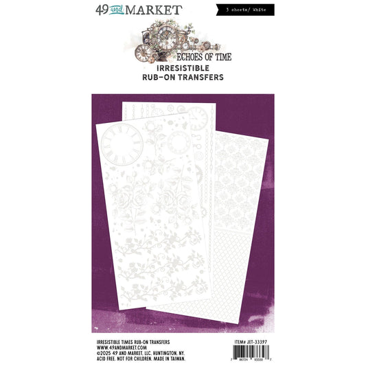 49 and Market Irresistible Times - 6X12 Rub-on Transfer Set Surfaces 49 and Market 