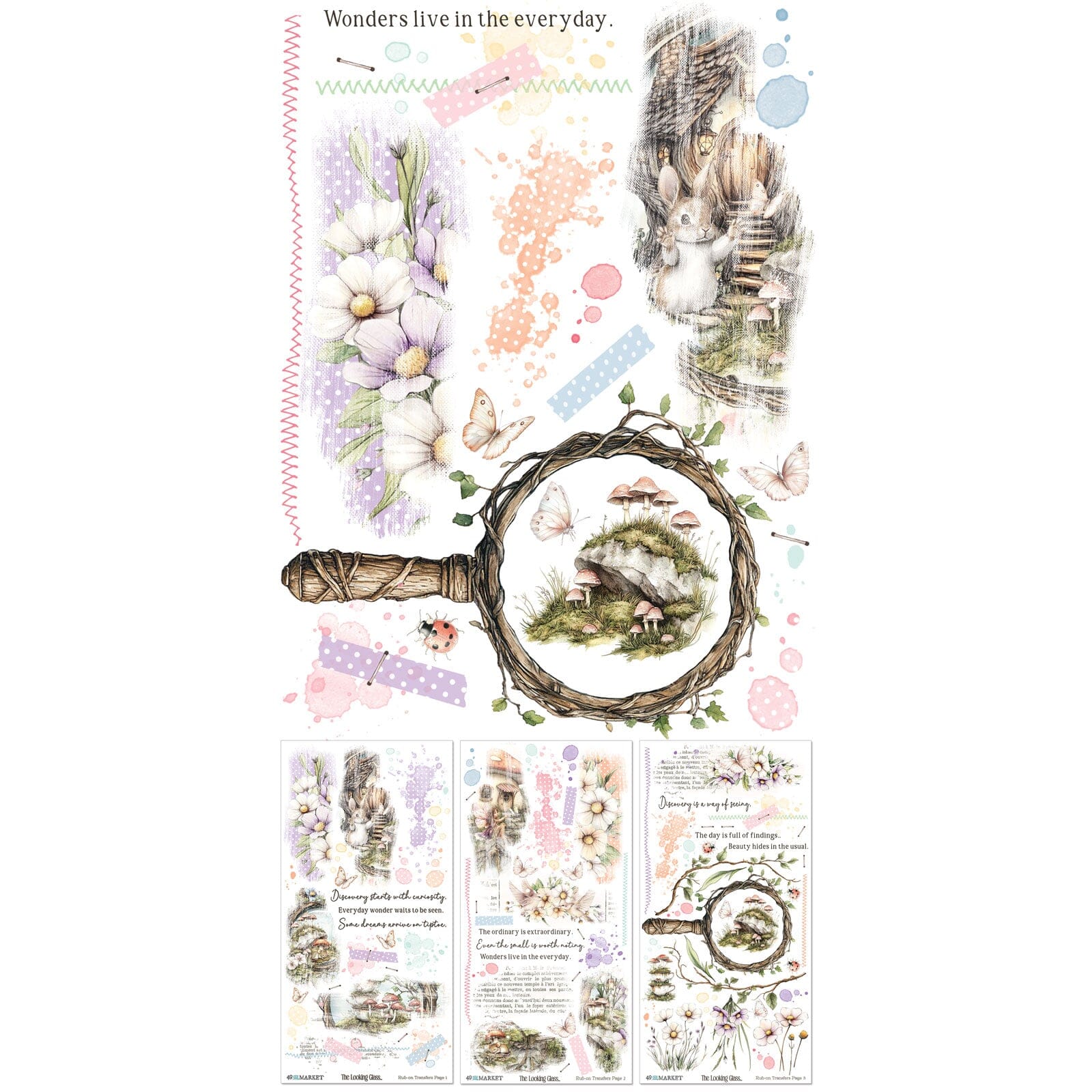 49 and Market The Looking Glass- 6x12 Blendable Rub-on Transfer Set Surfaces 49 and Market 