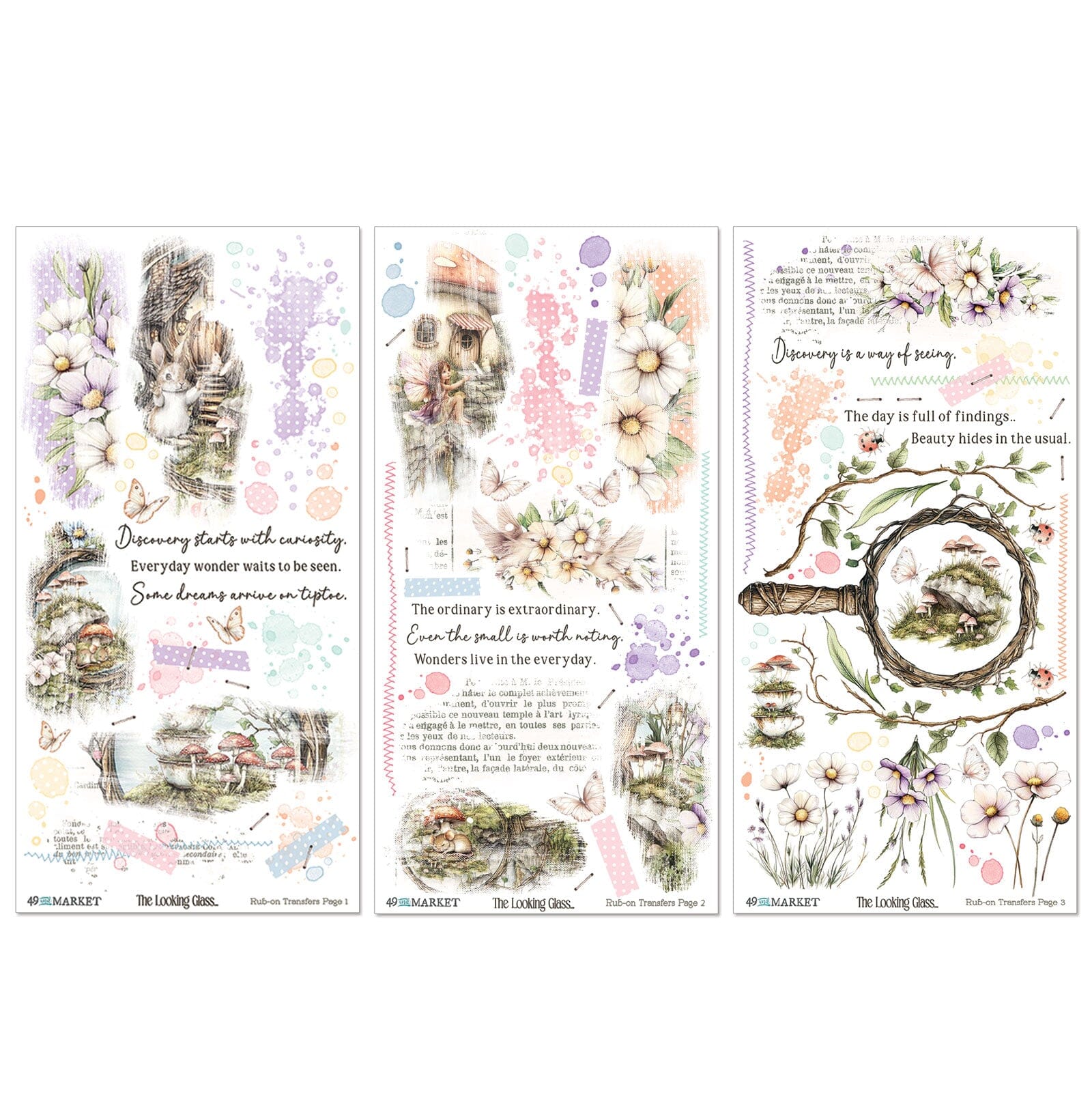 49 and Market The Looking Glass- 6x12 Blendable Rub-on Transfer Set Surfaces 49 and Market 