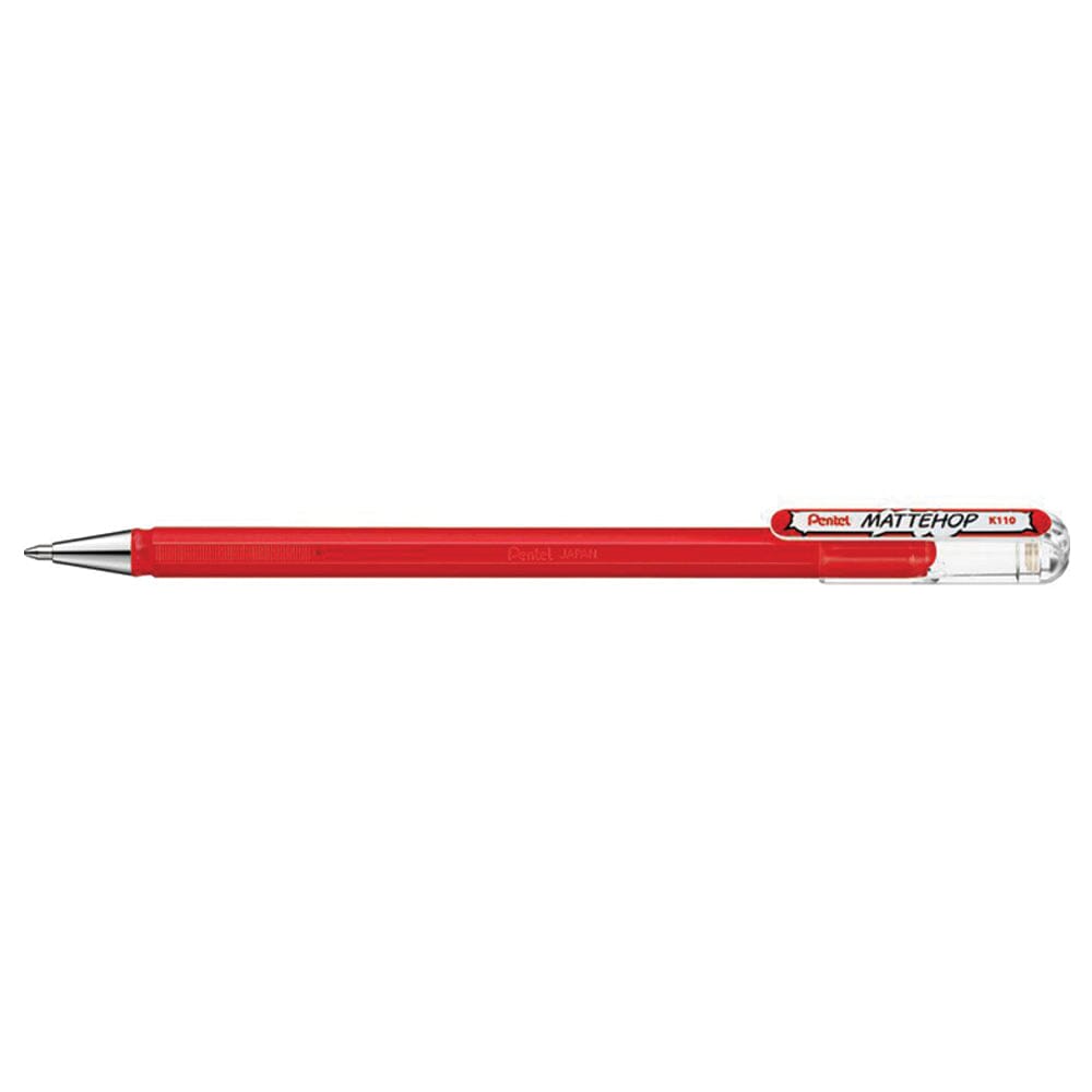 Pentel Mattehop Del Ink Rollerball 1.0mm Tip, Red Writing & Coloring Pentel 