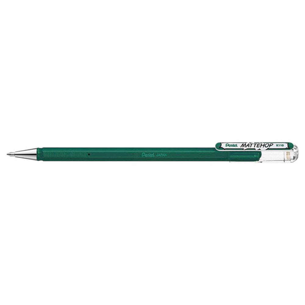 Pentel Mattehop Del Ink Rollerball 1.0mm Tip, Dark Green Writing & Coloring Pentel 