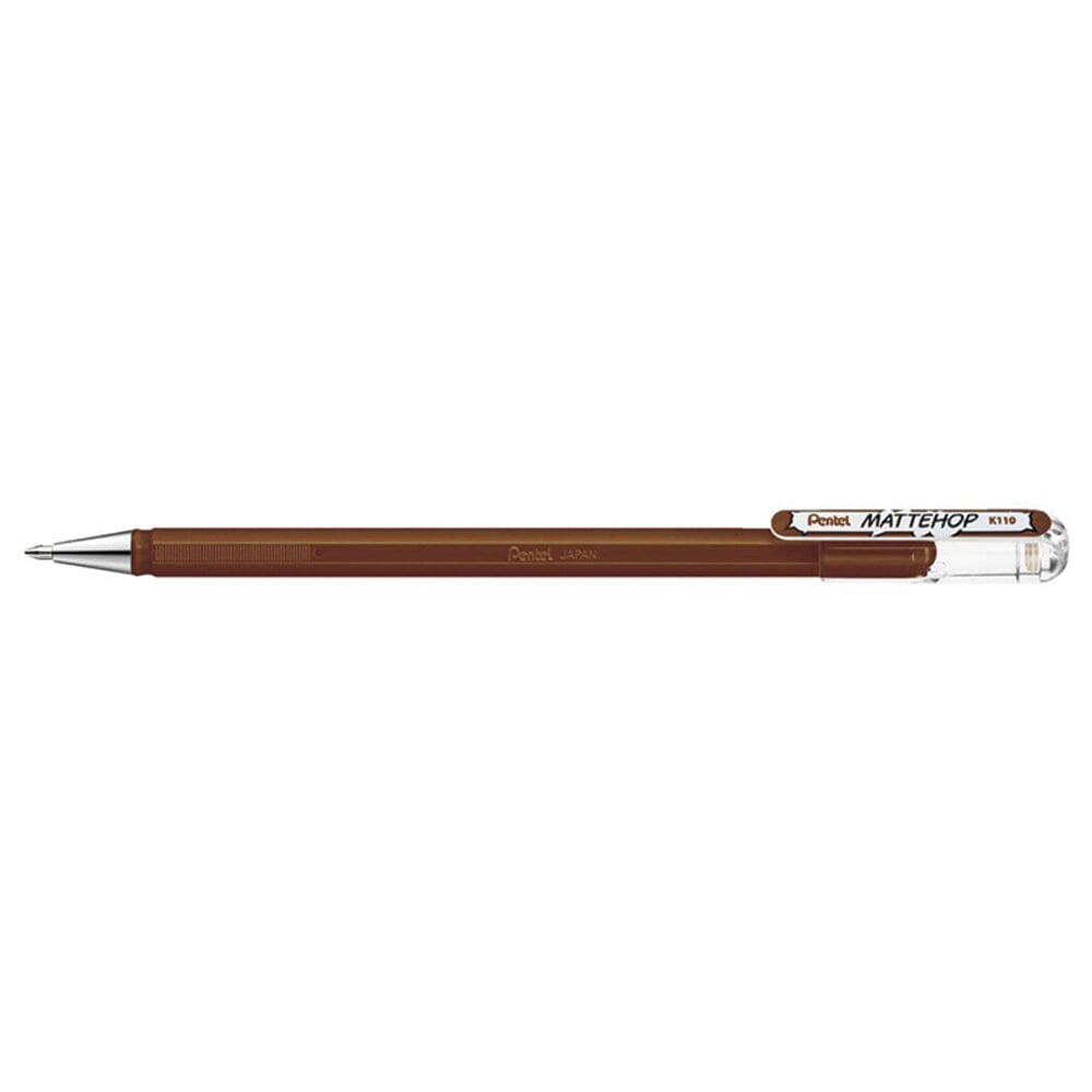 Pentel Mattehop Del Ink Rollerball 1.0mm Tip, Brown Writing & Coloring Pentel 