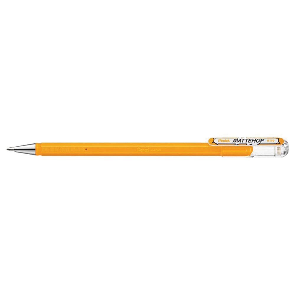Pentel Mattehop Del Ink Rollerball 1.0mm Tip, Yellow Orange Writing & Coloring Pentel 