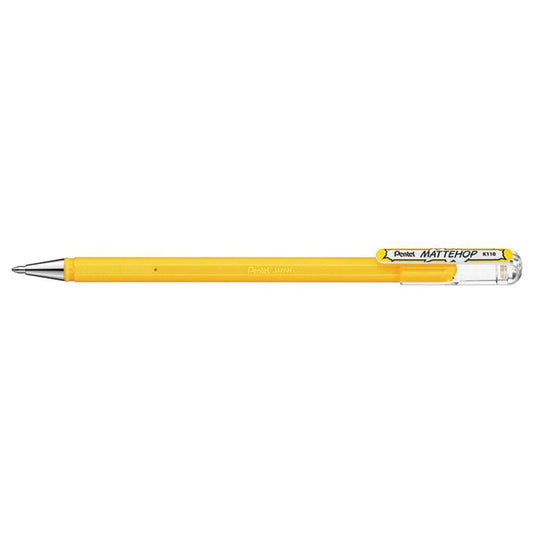 Pentel Mattehop Del Ink Rollerball 1.0mm Tip, Yellow Writing & Coloring Pentel 