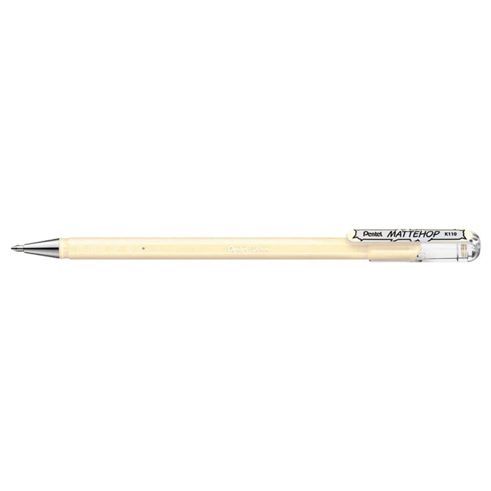 Pentel Mattehop Del Ink Rollerball 1.0mm Tip, Ivory White Writing & Coloring Pentel 