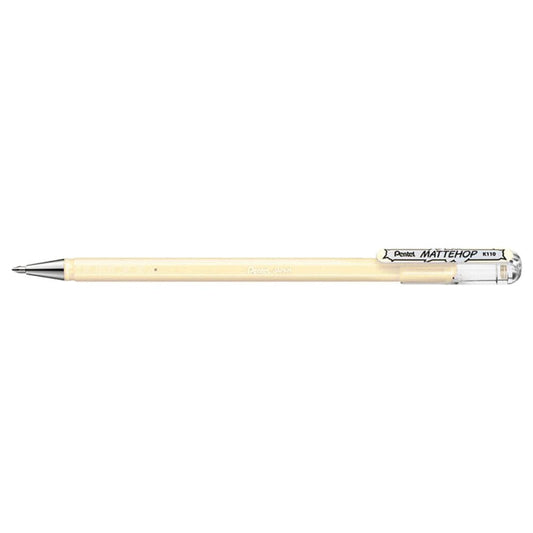 Pentel Mattehop Del Ink Rollerball 1.0mm Tip, Ivory White Writing & Coloring Pentel 