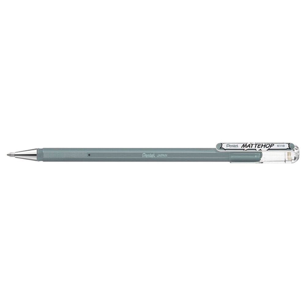 Pentel Mattehop Del Ink Rollerball 1.0mm Tip, Grey Writing & Coloring Pentel 