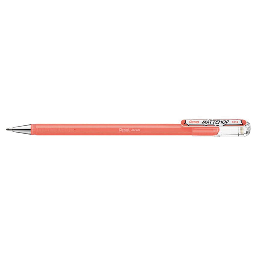 Pentel Mattehop Del Ink Rollerball 1.0mm Tip, Coral Pink Writing & Coloring Pentel 