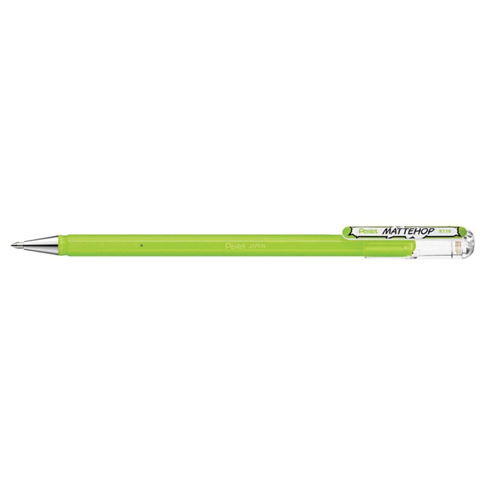 Pentel Mattehop Del Ink Rollerball 1.0mm Tip, Yellow Green Writing & Coloring Pentel 