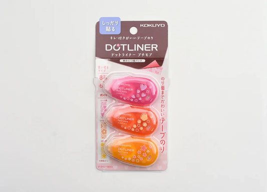KOKUYO Dotliner Petit More Tape Runner - Permanent Adhesive Patterns 3pk Tools & Accessories Kokuyo 