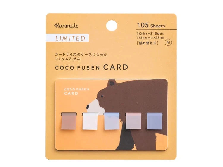 Kanmido Coco Fusen Card Index Tabs Animal Collection Tools & Accessories Kanmido Bear 
