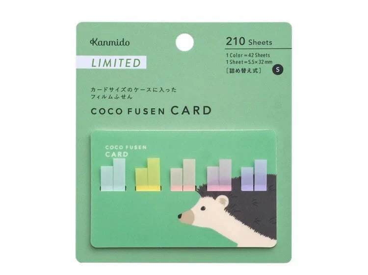 Kanmido Coco Fusen Card Index Tabs Animal Collection Tools & Accessories Kanmido Hedgehog 