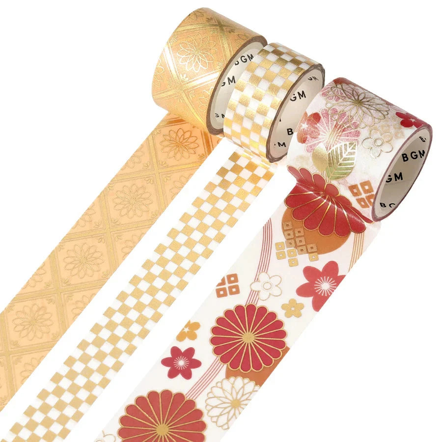 BGM Japanese Kimono Gold Foil Washi Tape - Gorgeous Washi Tape Kimono 