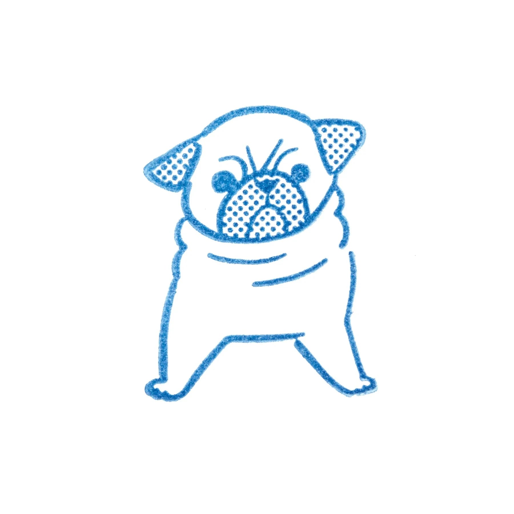 King Jim Kori Jirushi Transparent Ice Stamp - Large Size Pug Stamps King Jim 