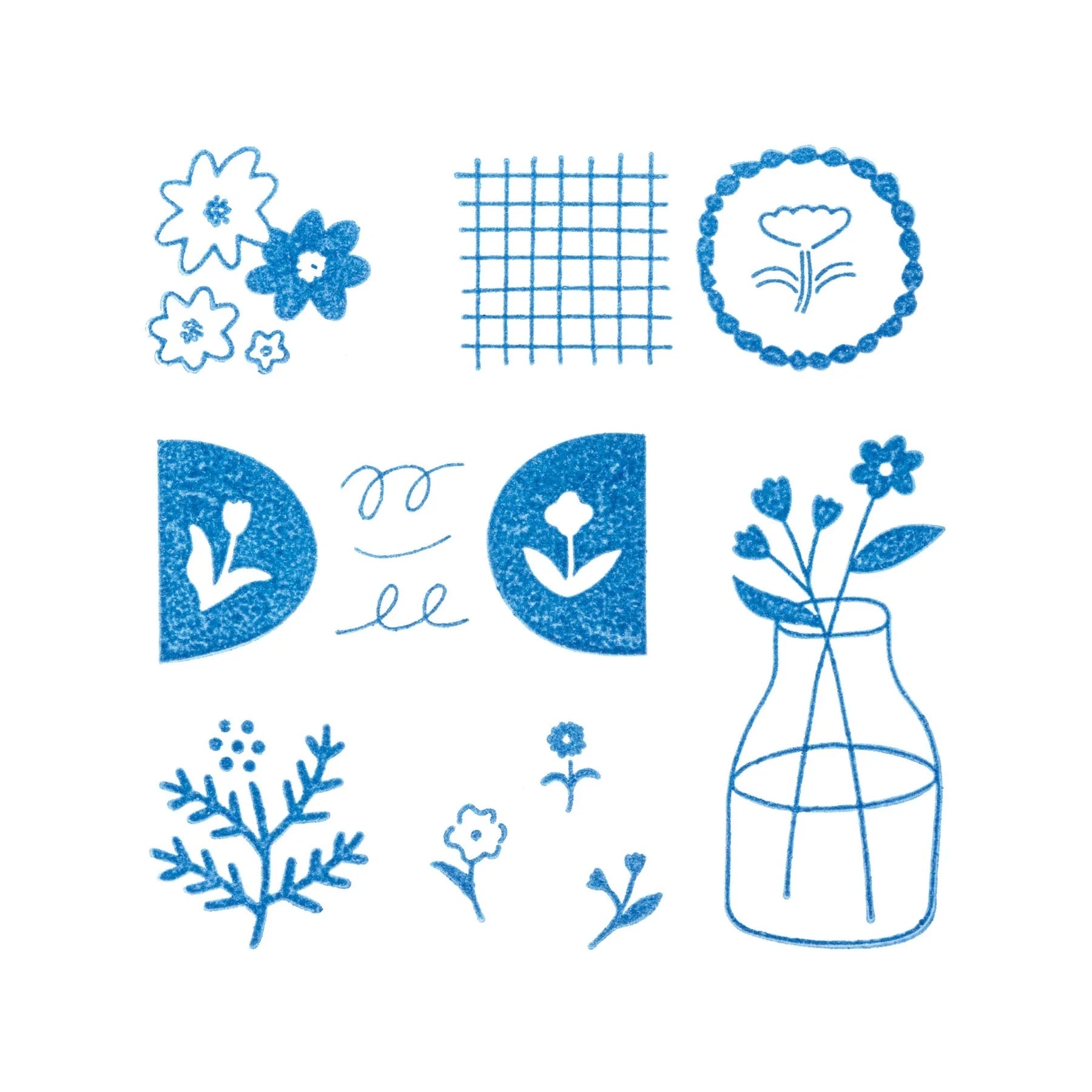 King Jim Kori Jirushi Transparent Ice Stamp - Flower Set Stamps King Jim 