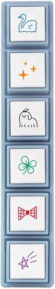 Kodomo no Kao Pochitto Pick! Push Button Stamp Set - Motifs Stamps Kodomo 