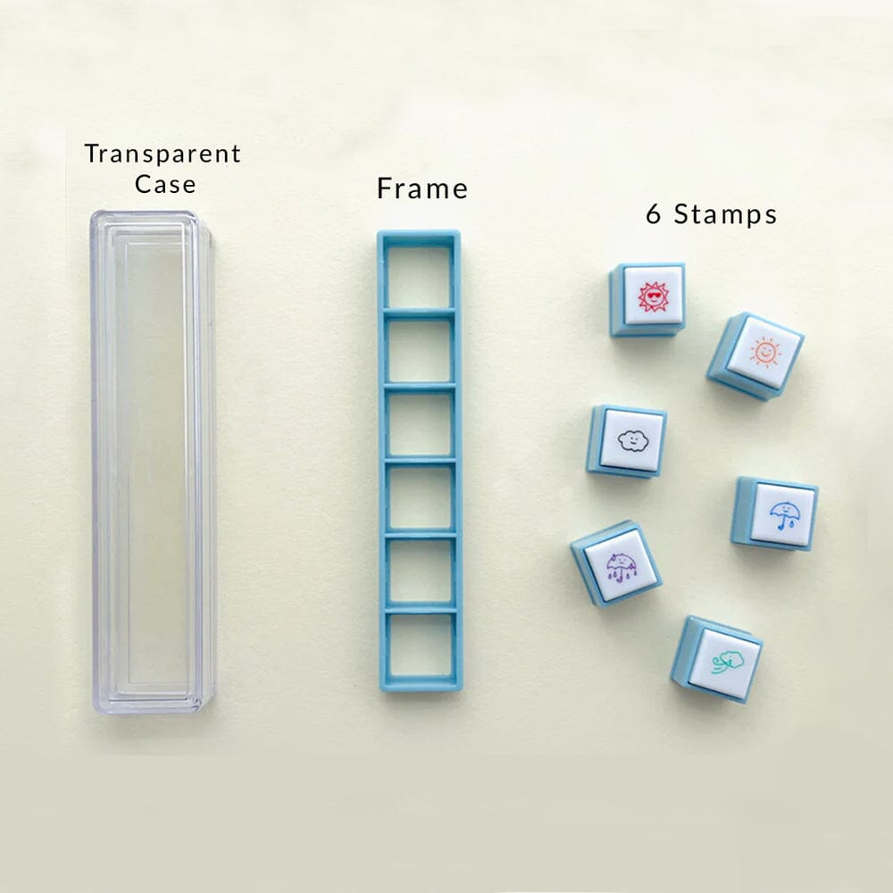 Kodomo no Kao Pochitto Pick! Push Button Stamp Set - Weather Stamps Kodomo 