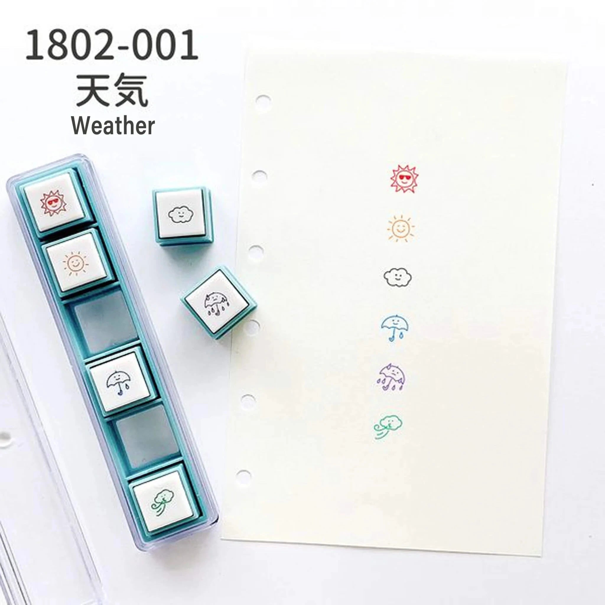 Kodomo no Kao Pochitto Pick! Push Button Stamp Set - Weather Stamps Kodomo 